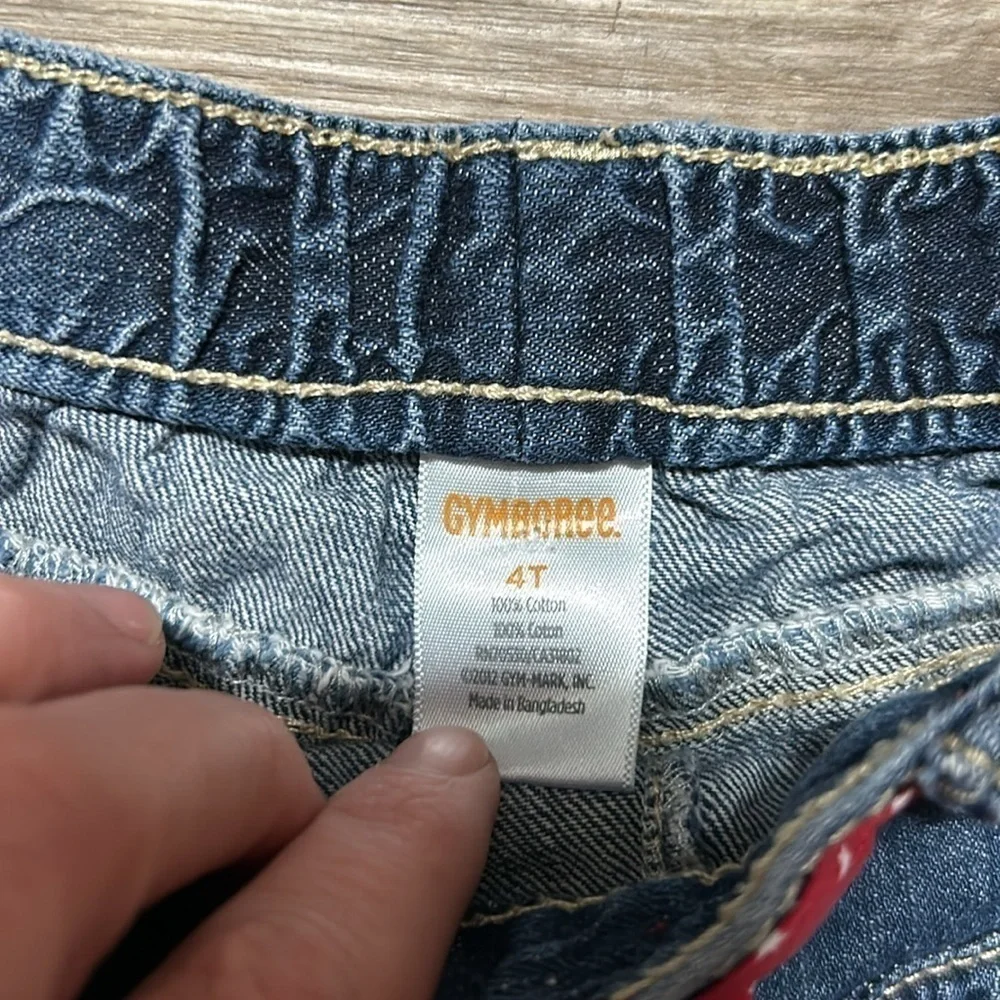 GYMBOREE Denim Star Patch with Red/White Star Bandanna Belt
